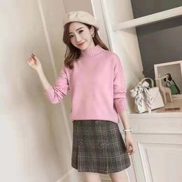 Casual Turtleneck Pullover Sweaters Women Autumn Winter Long Sleeve Warm Knitted Jumper Elegant Loose White Female Sweaters 201111