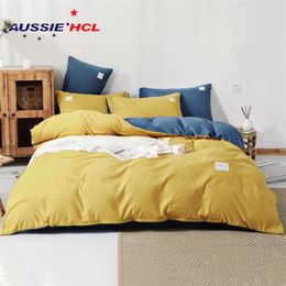Beds Sets Home Textile Bed Linen Bedding Set Sheet Duvet Cover 4pcs/set Pillow Case Simple Style Thickening Bedding Set 1.2-2.2M 201021