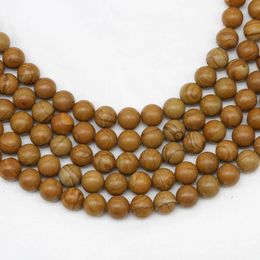 1strand Lot 4 6 8 10 12mm Natural Wood Stripe Stone Bead Round Loose Spacer Beads For Jewellery Making Findings Diy Bracelet Bead H jllGBe