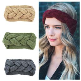 New Fashion Turban Headband For Women Warm Knitted Hair Band Cross Knot Braid Headwear Girls Hair Accessories Winter