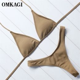 OMKAGI Micro Bikini Maillot De Bain Femme Biquinis Sexy Push Up Bikinis Set Bathing Suit Beachwear Swimwear Women Swimsuit T200508