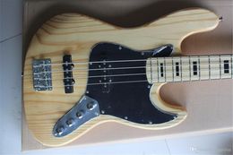 2021 new Natural wood Color 4 Strings jazz Electric Bass Guitar with active pickups In Stock