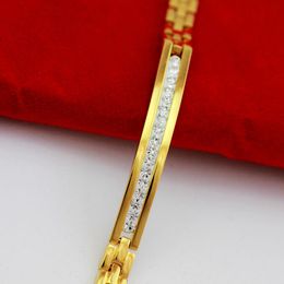 Wrist Chain 18k Yellow Gold Filled Womens Mens Bracelet Accessories Fashion Jewelry