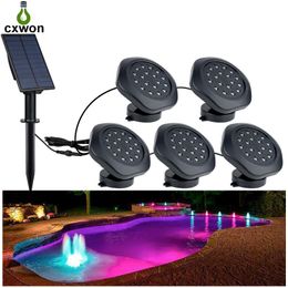 2 3 5 head RGB Solar Light Outdoors IP68 Lawn Spotlight For Garden Path Pool Decoration Underwater Light