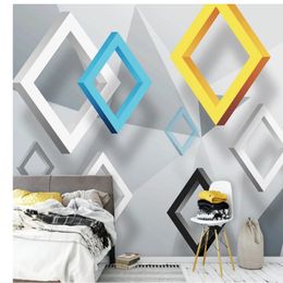 3D modern minimalist abstract geometric wallpapers sofa bedroom background wall 3d murals wallpaper for living room