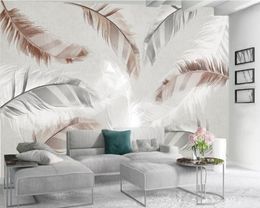 3d Bedroom Wallpaper European Style Simple Feather 3d Wallpaper HD Digital Printing Moisture-proof 3d Wallpaper