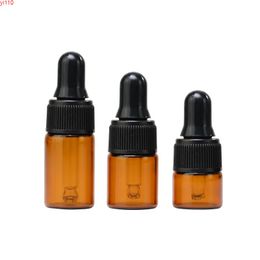 Amber Glass Dropper bottle 1ml 2ml 3ml Mini Bottle Essential Oil Display Vial Brown Sample container LX8838goods