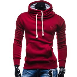 Mens Autumn Winter Casual Turtleneck Hoodies New Man Hooded Sweatshirts Male Tracksuit Hooded Blouse Hoody Clothing for Men 201027