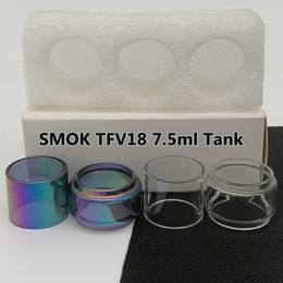 TFV18 7.5ml bag Normal 5ml Bulb Tubes Clear Rainbow Replacement Glass Tube Straight Standard Bubble Fatboy