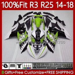 OEM Bodywork For YAMAHA YZFR3 YZF R3 R25 YZF-R25 2014-2018 Fairings Shark fish 102No.159 YZF R 3 25 YZF-R3 2014 2015 2016 2017 2018 YZFR25 14 15 16 17 18 Injection Mould Body