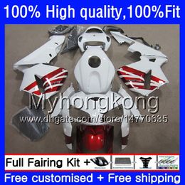 Bodys For HONDA CBR 600 CC RR 600CC CBR600RR 05 06 48HM.176 CBR 600RR F5 05 06 CBR600F5 CBR600 White red hot RR 2005 2006 Injection Fairings