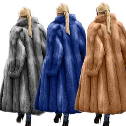 womens faux fur coat fall winter jacket fashion solid outerwear overcoat autumn winter thick keep warm womens long tops klw5748