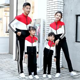 Mother and Daughter Matching Tracksuits Mother Father Baby Mommy and Me Clothes Jacket Coats+leggings Pants Mom Son Outfits LJ201109