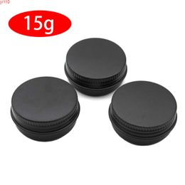 100 x 15g Empty Mini Black Aluminum Cream Jar Pot Nail Art Makeup Lip Gloss Cosmetic Metal Tins Containersgoods