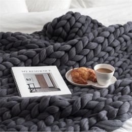 mylb Hot Knitted Blanket Adult Plush Sofa Sherpa Blanket Weighted Blanket Kids Portable Car Travel Covers Fur Throw Blankets 201128