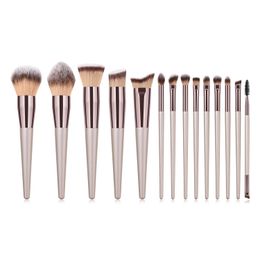 14pcs/set Champagne Makeup Brushes Tool Set Cosmetic Powder Eye Shadow Foundation Blush Blending Beauty Make Up Brush free shipping