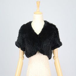 QIUCHEN 44 Free Shipping Solid Short Women Genuine Knitted Rabbit Fur Vest Natural Real Fur Coat Winter Gilet Fashionable Dress 201103