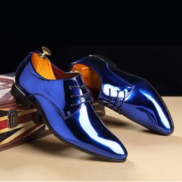 Men Wedding Shoes Leather Shoes 2022 new trending Pointed Toe Fashion Bright casual Business Shoes red large size 47 48
