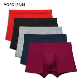 5 Colors High Quality Men Underwear Boxer Combed Cotton Man Short Breathable Solid Mens Flexible Shorts Boxers Male Underpants LJ201110