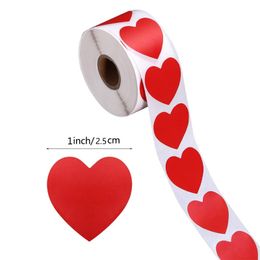 Heart Red Stickers seal labels 50-500pcs Labels stickers scrapbooking for Package and wedding decoration stationery sticker