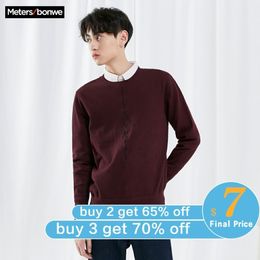 Metersbonwe New Brand Wool Sweater Men Autumn Fashion Long Sleeve Knitted Men Cotton Sweater High Quality Clothes 201021