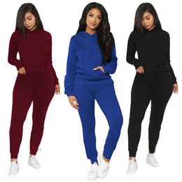 Women jogger suit plus size 2X outfits fall winter tracksuits hood hoodies+pants two piece set casual sportswear black sweatsuits 3656
