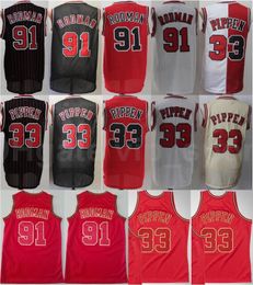 Men Basketball Scottie Pippen Jersey Dennis Rodman Uniform Pant Short Ed Home Away Red Black White Beige High Quality