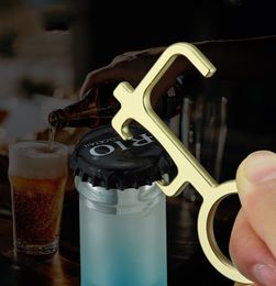 Most Popular Zinc alloy Contactless Hands Free Bottle Opener No Touch Door Opener Keychain