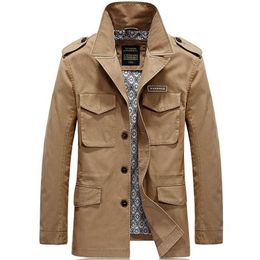 Brand Autumn Trench Jacket Mens Jackets And Coats Solid Casual Cotton Men Windbreaker veste homme Coat Male Plus Size M-4XL 201218
