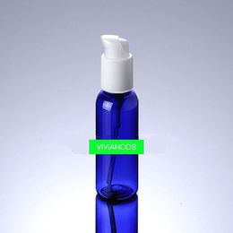 1000pcs/lot Capacity 100ml PET Blue Plastic Lotion Bottle with Smart Press Pump for Cosmetic Packaging