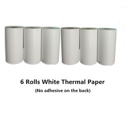 Printers HQ 6 Rolls Peripage Thermal Po Paper Adhesive 10 Years Semi-Transparent For Paperang Memobird Printer Consumables Papel1