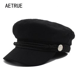 AETRUE Women Hats For Women Baseball Cap Bone Black Casual Flat Dad Sun Visor Female Girls Winter Baseball Hat Octagonal Caps J1225