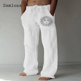 Men's Stand Pocket Casual Linen Pants Drawstring Loose Trouser Plus Size 3xl Mens Fashion Hip Hop Sweatpants Men Streetwear