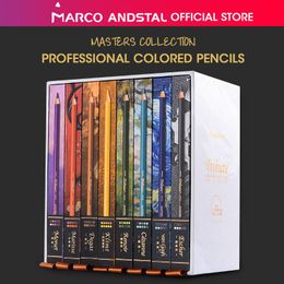 Andstal Marco MASTERS COLLECTION 80 Colors Professional Fine Art Artist Oil Color Pencil Set drawing Colour colored pencils 201102