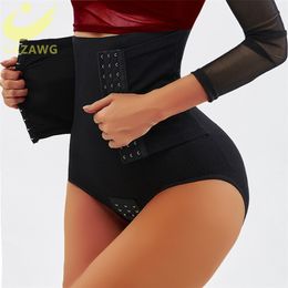 LAZAWG Butt Lifter Tummy Control Panties Hook Womens Body Corset Shaper Waist Cincher Shapewear Trimmer Tummy Postpartum 210402