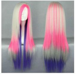 Hot heat resistant Party hair>>>Multi-Color Long Straight Anime Cosplay Wig