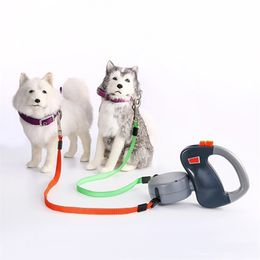 Dual Pet Dog Leash Retractable Walking Leash 3 M Length Double Leashes Pet Products Suit For 22. LJ201113