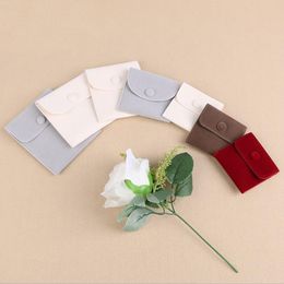 Wholesale Envelope velvet Bags Velvet Jewelry Gift Packaging With Snap Fastener Customized Logo More Color For Choice Free DHL Shipping