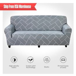Sofa Cover Elastic for Living Room Spandex Corner Couch Slipcover Shipping from US LJ201216