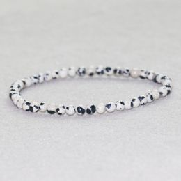 MG0006 Wholesale Natural Dalmatian Jasper Bracelet 4 mm Mini Gemstone Bracelet Women`s Natural Stone Yoga Energy Protection Jewellery