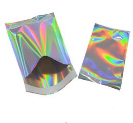 2021 Holographic Rainbow Color Mylar Bags by Space Seal Resealable Food Safe Bags Customize Accept Free Shipping