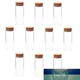 Drop shipping 10Pcs/set 30*70mm 30ML Glass Storage Bottle Candy Jar Bin with Wooden Cork Drift Bottle