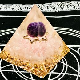 2.36inches Orgone Pyramid Star Chakra Amethyst Sphere Rose Quartz Healing Gift