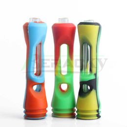 Beracky Silicone Pipes Replacemet For Silicone Hand Pipes Portable Food Grade Silicone Pipes For Dab Oil Rigs Glass Water Bong Smoking