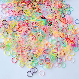 3000pcs/set Solid Colour 1cm Width Baby Hair Rubber Bands Tie Elastic Ring For Children Kids Girl Mixed