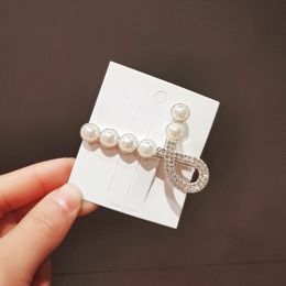 S2814 Fashion Jewellery Sweet Notes Hairpin Side Hair Clip Faux Pearl Rhinestone Duck Beak Barrette Girls Women Hair Accessories