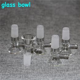 clear Glass Bowl 14mm 18mm Male Joint Wig Wag Coloured Smoking Bong Bowls for Bongs Hookahs Water Pipes Dab Oil Rigs