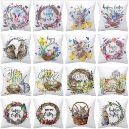 Eater Bunny Pillow Covers Printed Decorative Pillow Cushion Covers Polyester Sofa Car Throw Pillow Case Festival Decoration 20 Design BT942