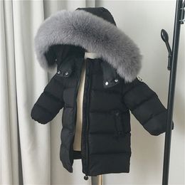 Children's clothes boys and girls long down jacket thick ski jacket LJ201017