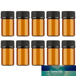 Aihogard 10pcs/Lot 1ml//3ml Mini Amber Glass Essential Oil Reagents Refillable Sample Bottle Brown Glass Vials With Cap